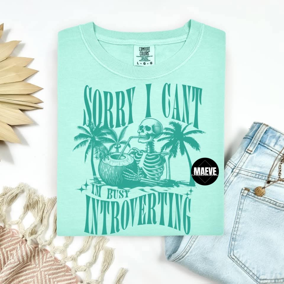 Sorry Can't I'm Busy Introverting Tee