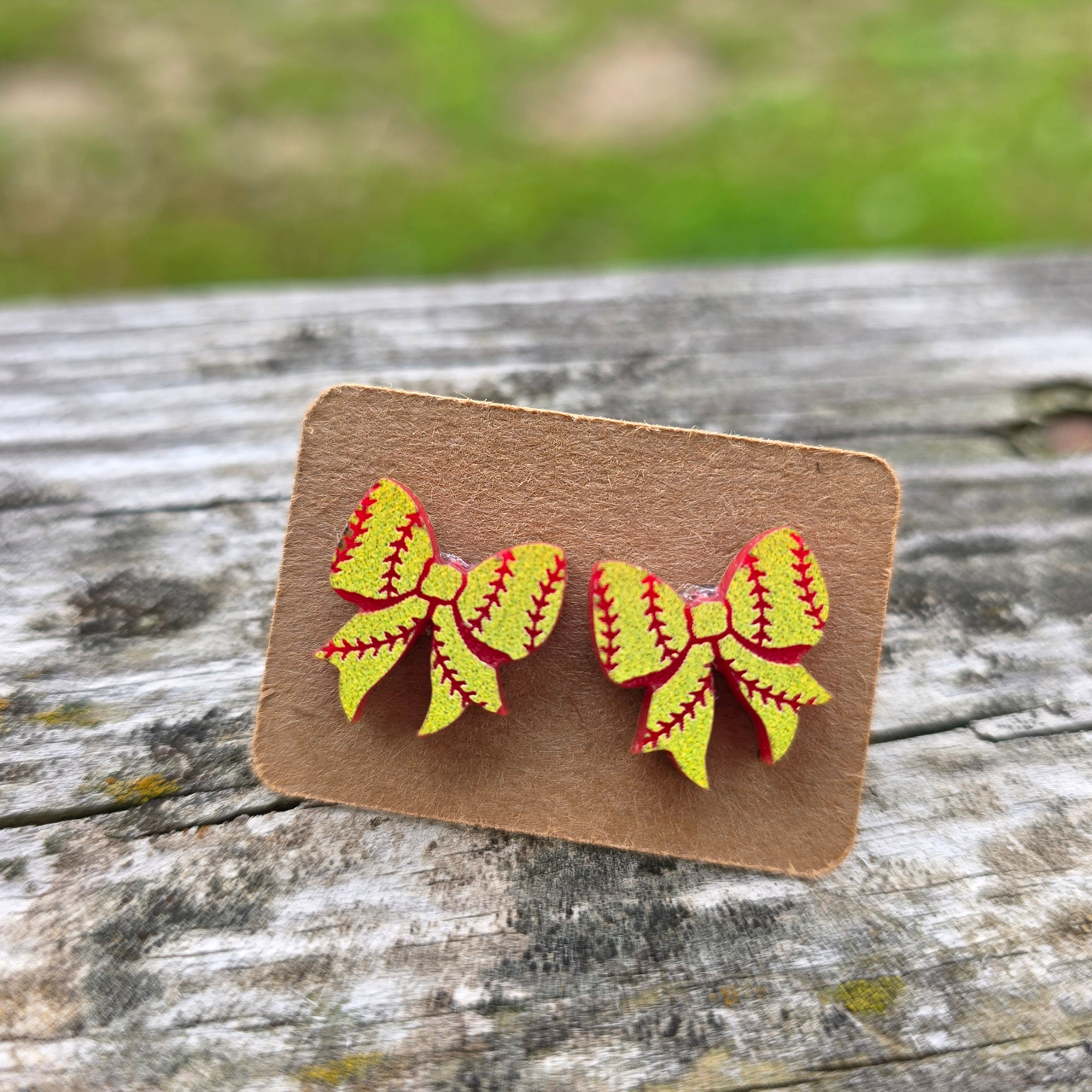 Softball Bow Earrings