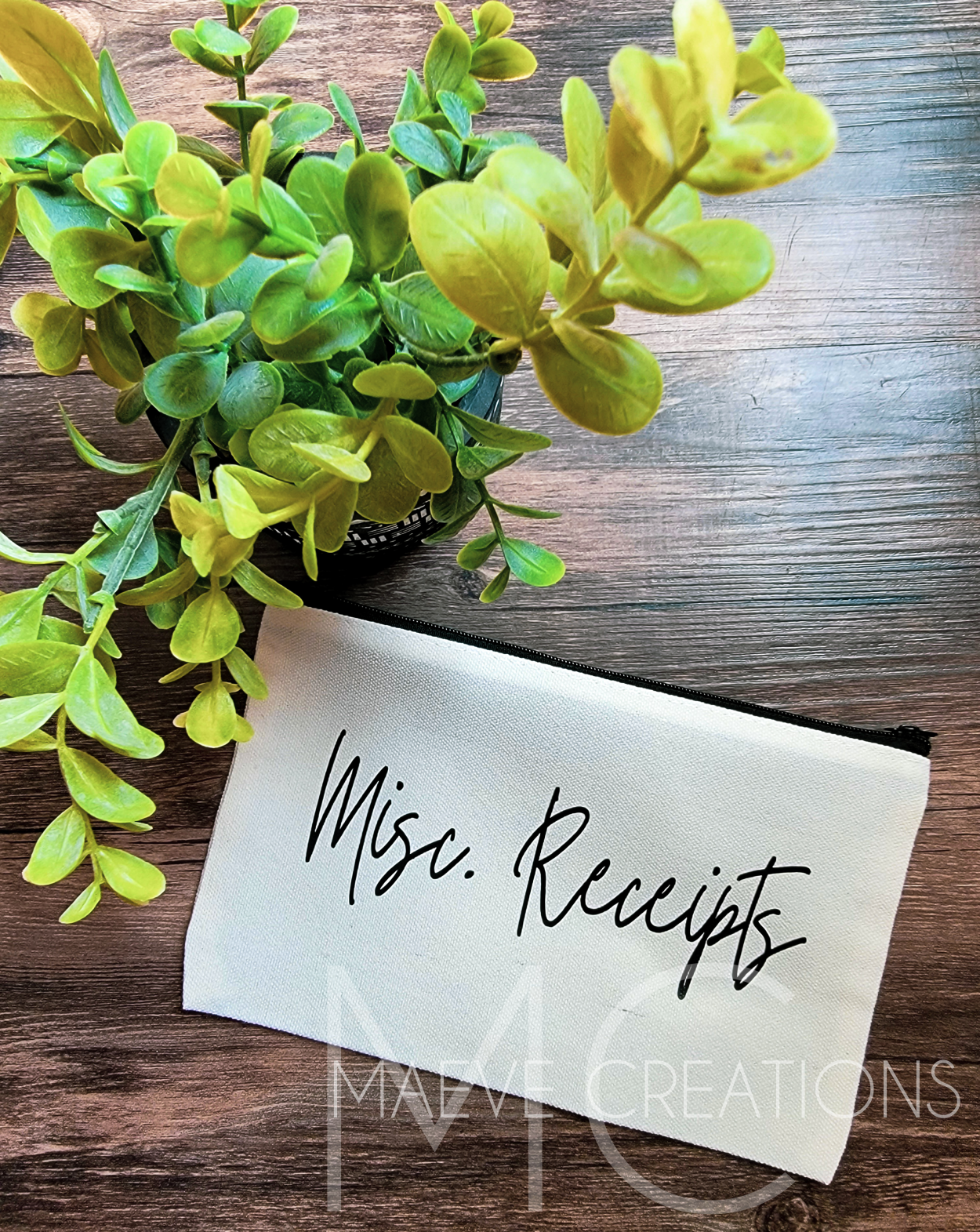 Misc. Receipts Zipper Tote
