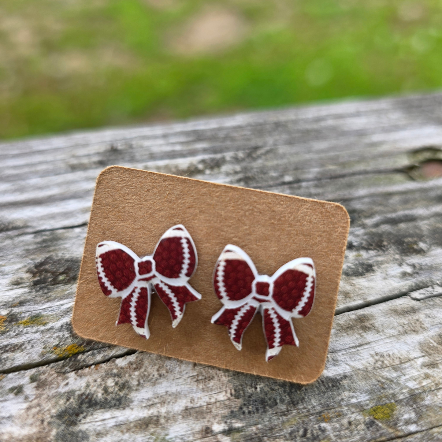Football Bow Earrings