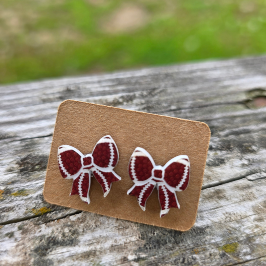 Football Bow Earrings