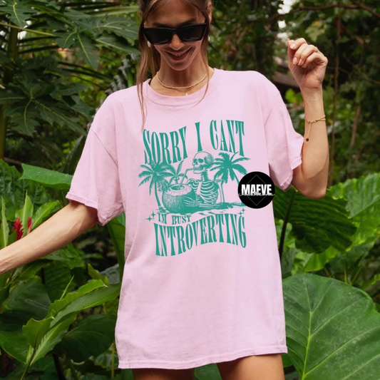 Sorry Can't I'm Busy Introverting Tee